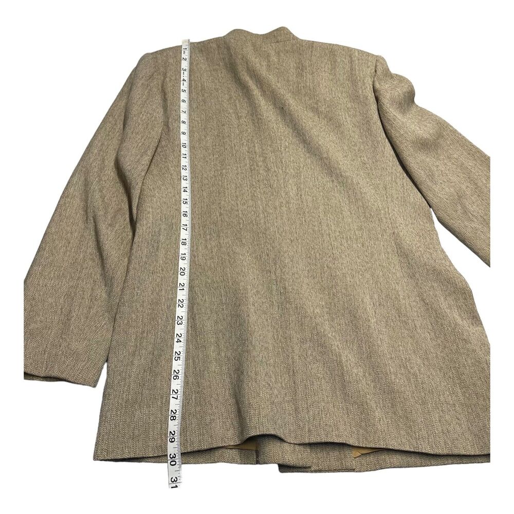 Liz Claiborne Jacket Sweater Blazer Women's 10 Beige Hidden Zip Long Sleeve - Picture 4 of 8